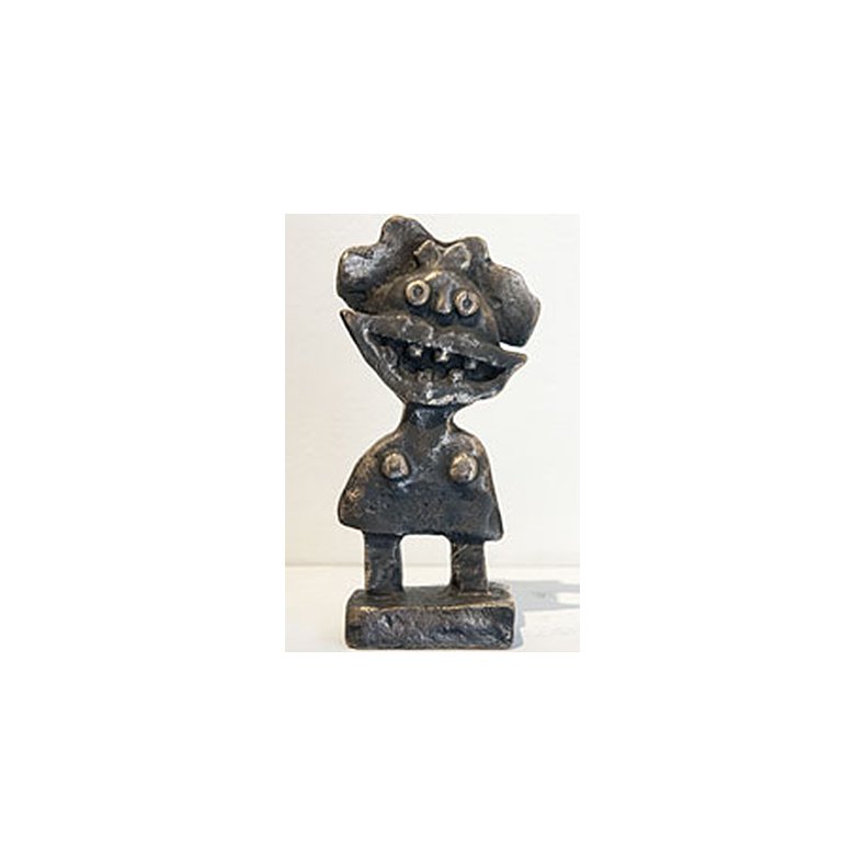Laughing girl, bronze skulptur, H.18 cm