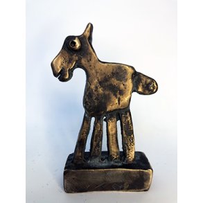 Lille hest, bronze skulptur, H.10 cm
