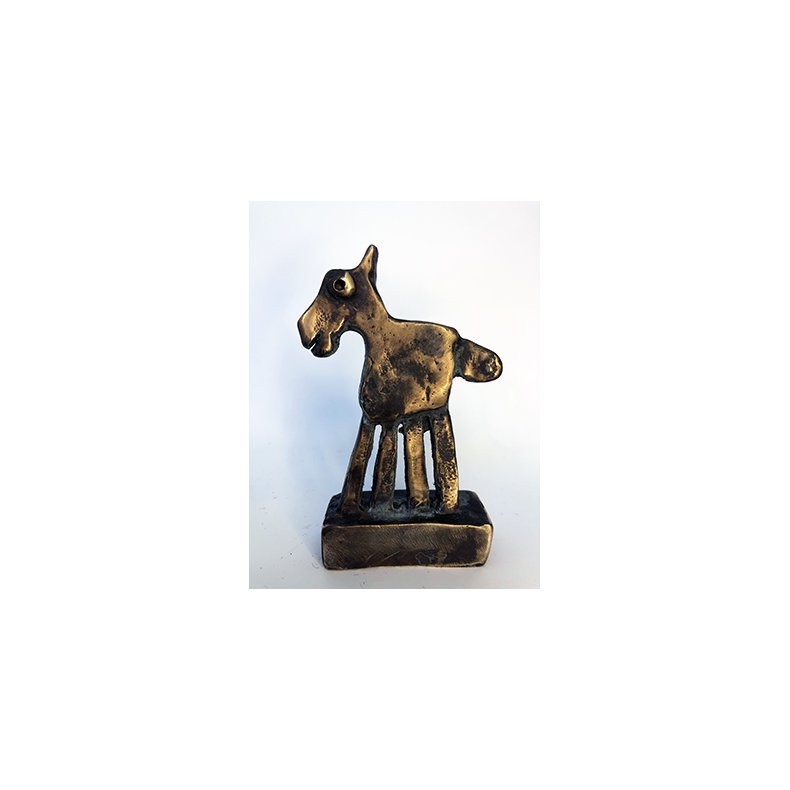 Lille hest, bronze skulptur, H.10 cm