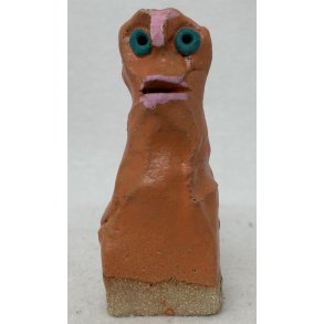 Person, glaseret og bemalet, skulptur, ca. 12 cm