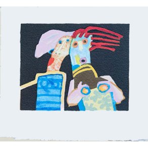 Piger i natten, litografi