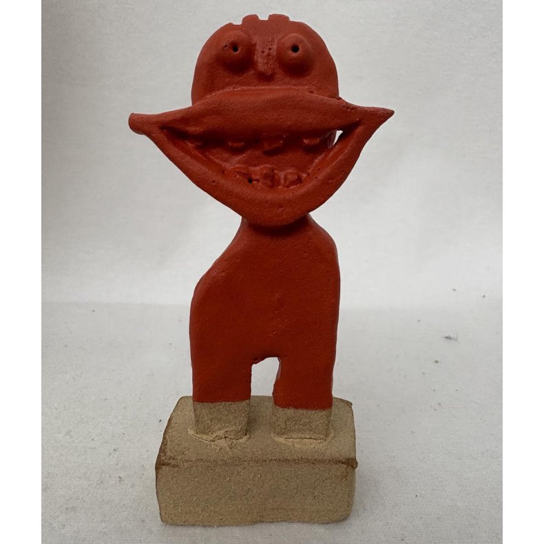 Rd grinedreng, skulptur, ca. H.12 cm