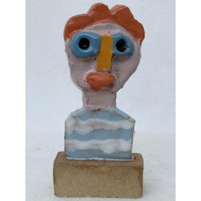 S�mand med b�lger i h�ret, no. 3, skulptur, ca. 12 cm