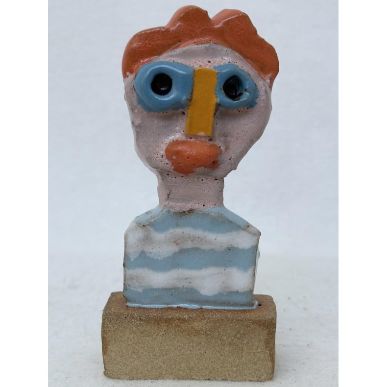 S�mand med b�lger i h�ret, no. 3, skulptur, ca. 12 cm